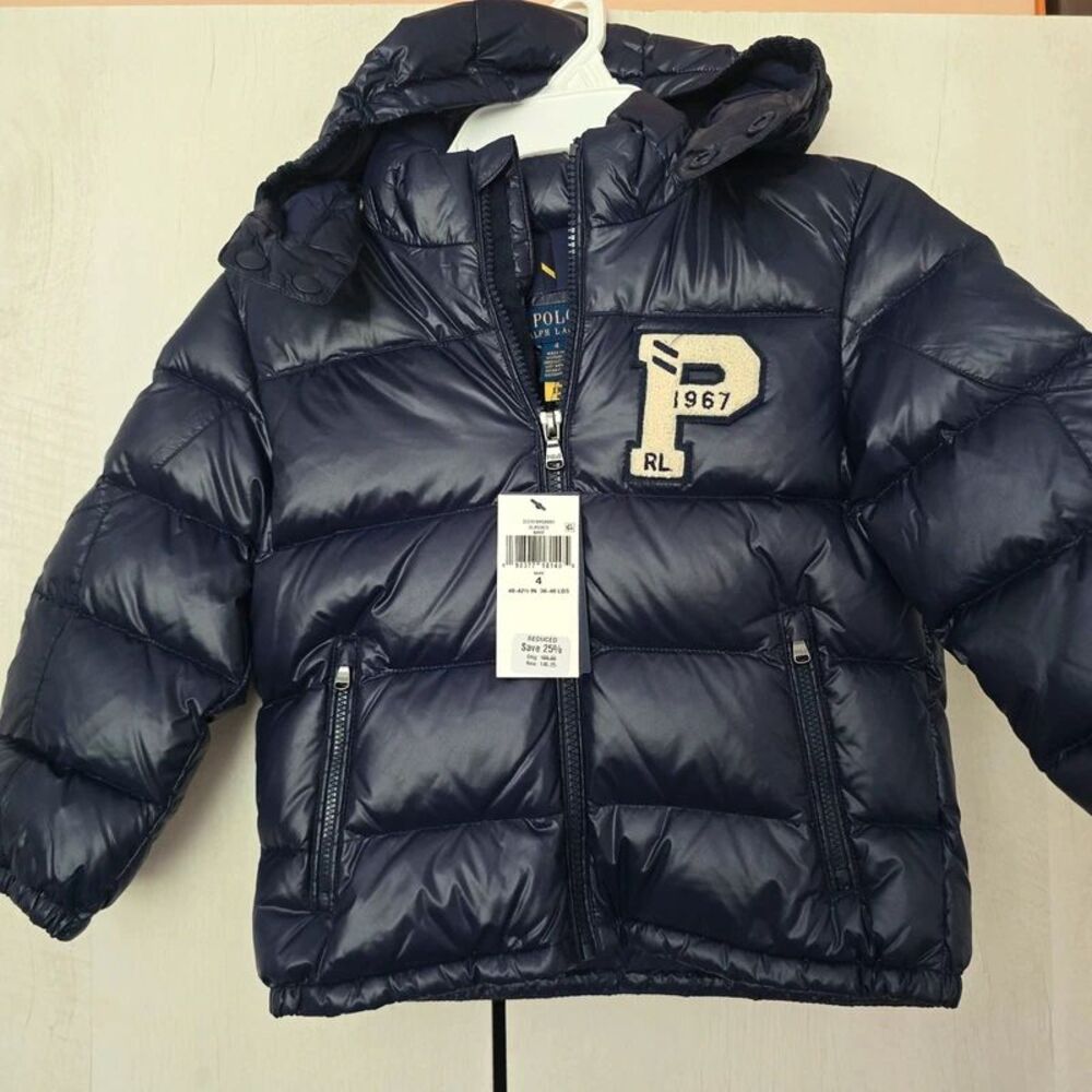 Polo Ralph Lauren Boys hooded glossed down jacket 4 4t gloss